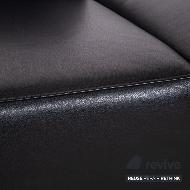 Willi Schillig Taboo Leder Sofa Schwarz manuelle Funktion Couch