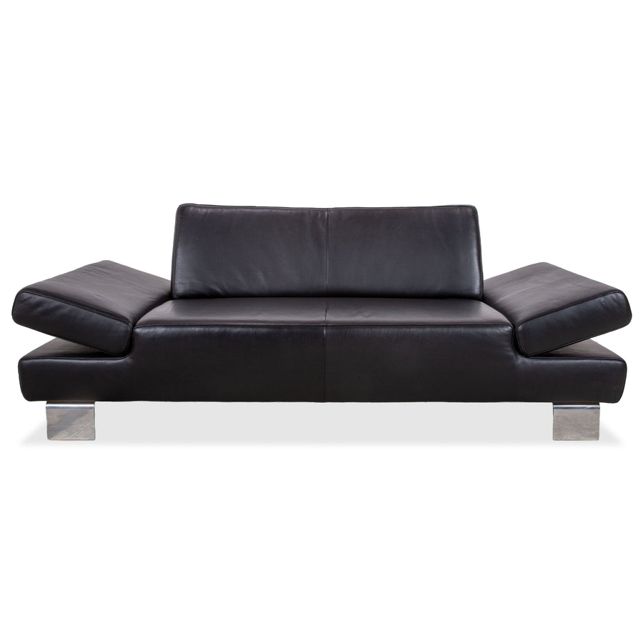 Willi Schillig Taboo Leder Sofa Schwarz manuelle Funktion Couch