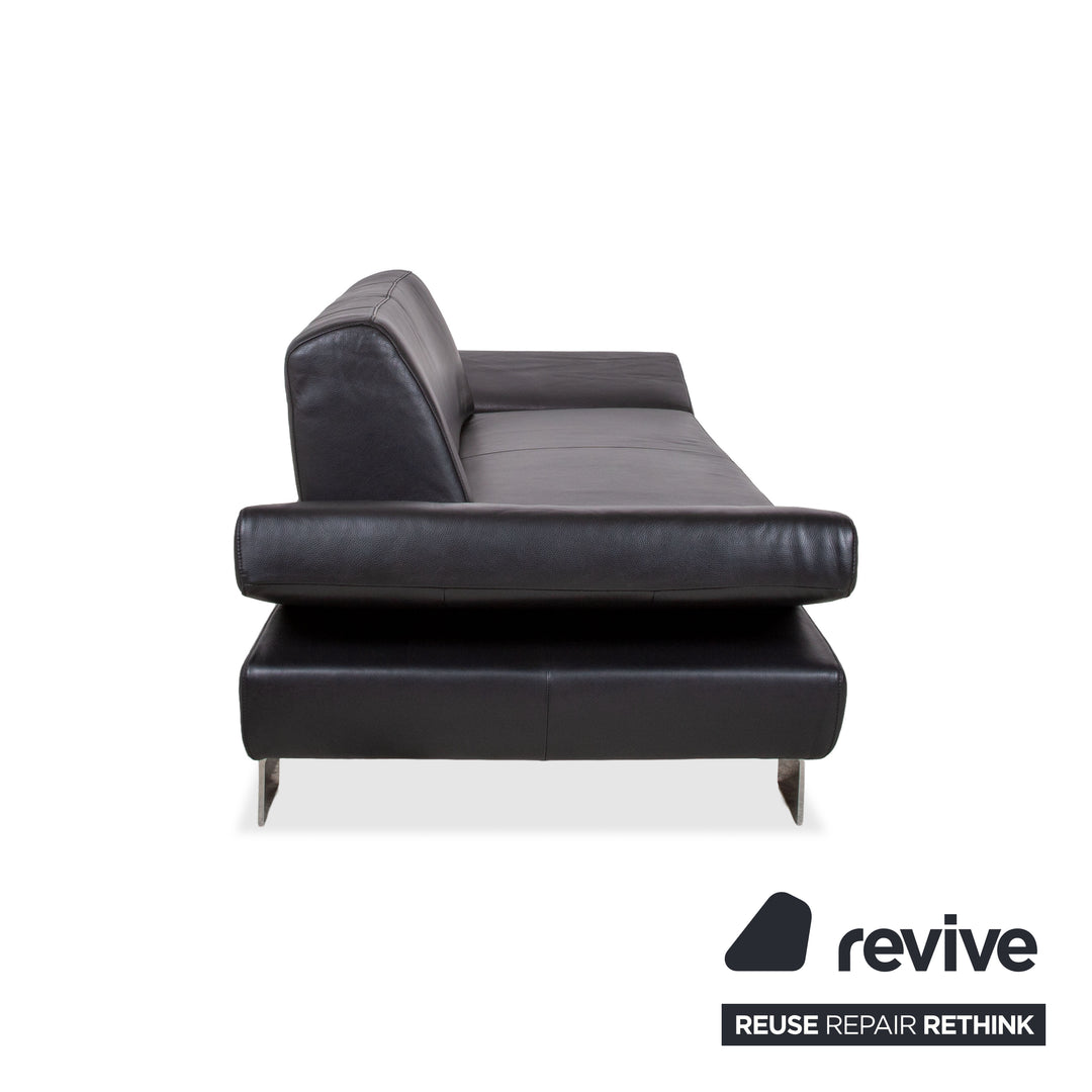 Willi Schillig Taboo Leder Sofa Schwarz manuelle Funktion Couch