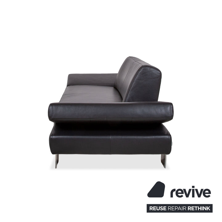 Willi Schillig Taboo Leder Sofa Schwarz manuelle Funktion Couch