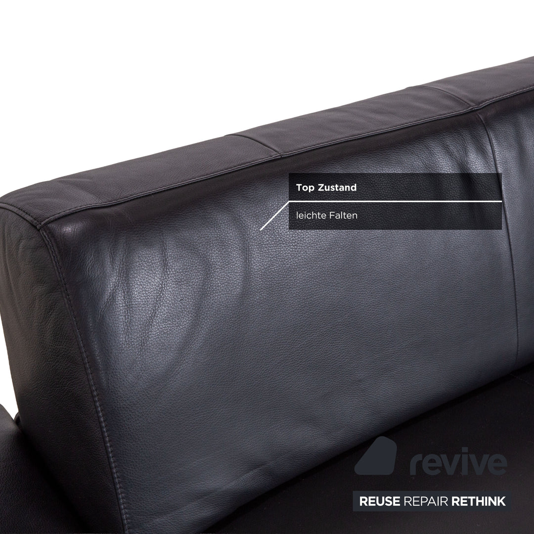 Willi Schillig Taboo Leder Sofa Schwarz manuelle Funktion Couch