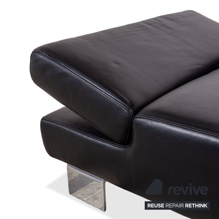 Willi Schillig Taboo Leder Sofa Schwarz manuelle Funktion Couch