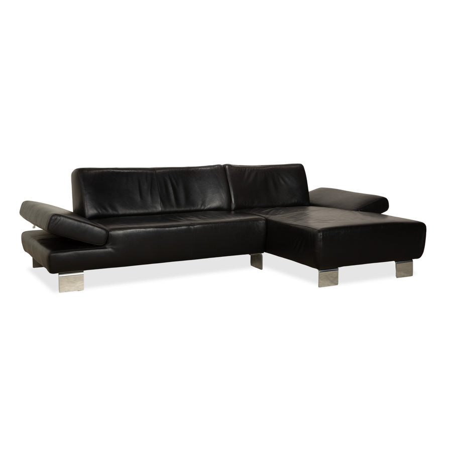 Willi Schillig Taboo Leder Ecksofa Schwarz manuelle Funktion Recamiere rechts Sofa Couch