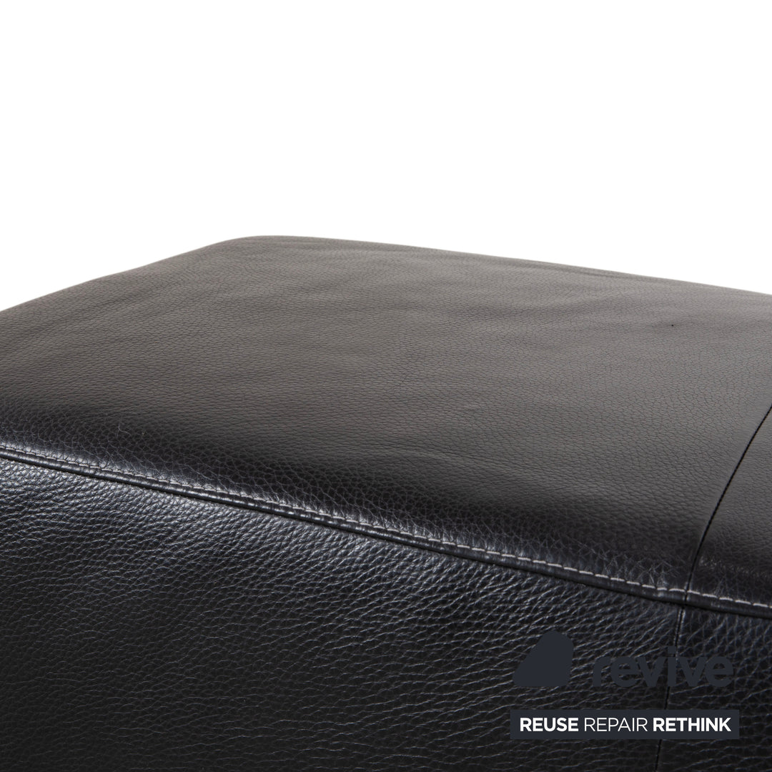 Willi Schillig Taboo Leder Hocker Schwarz