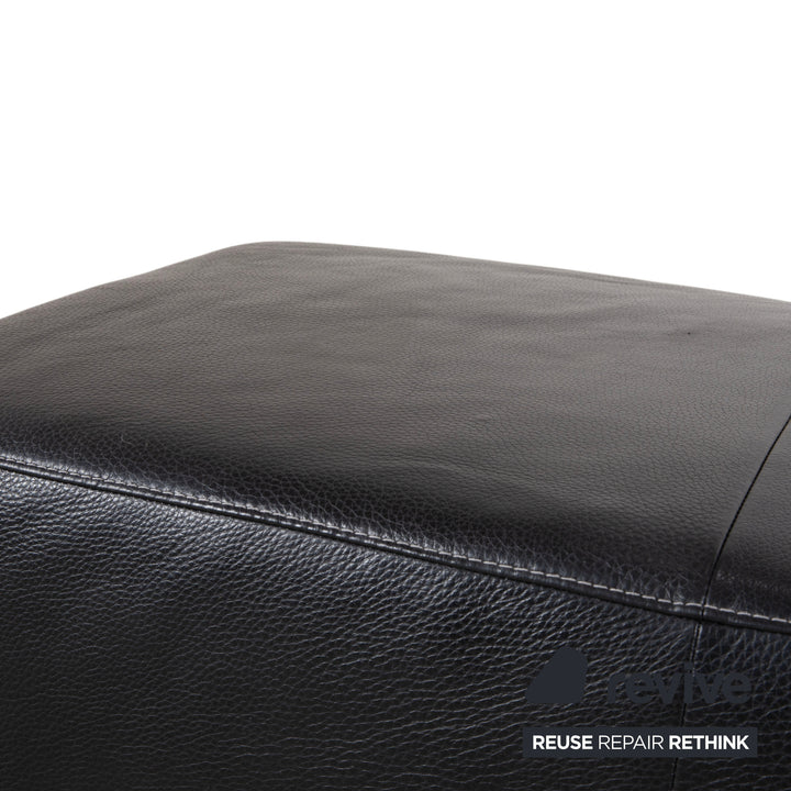 Willi Schillig Taboo Leder Hocker Schwarz