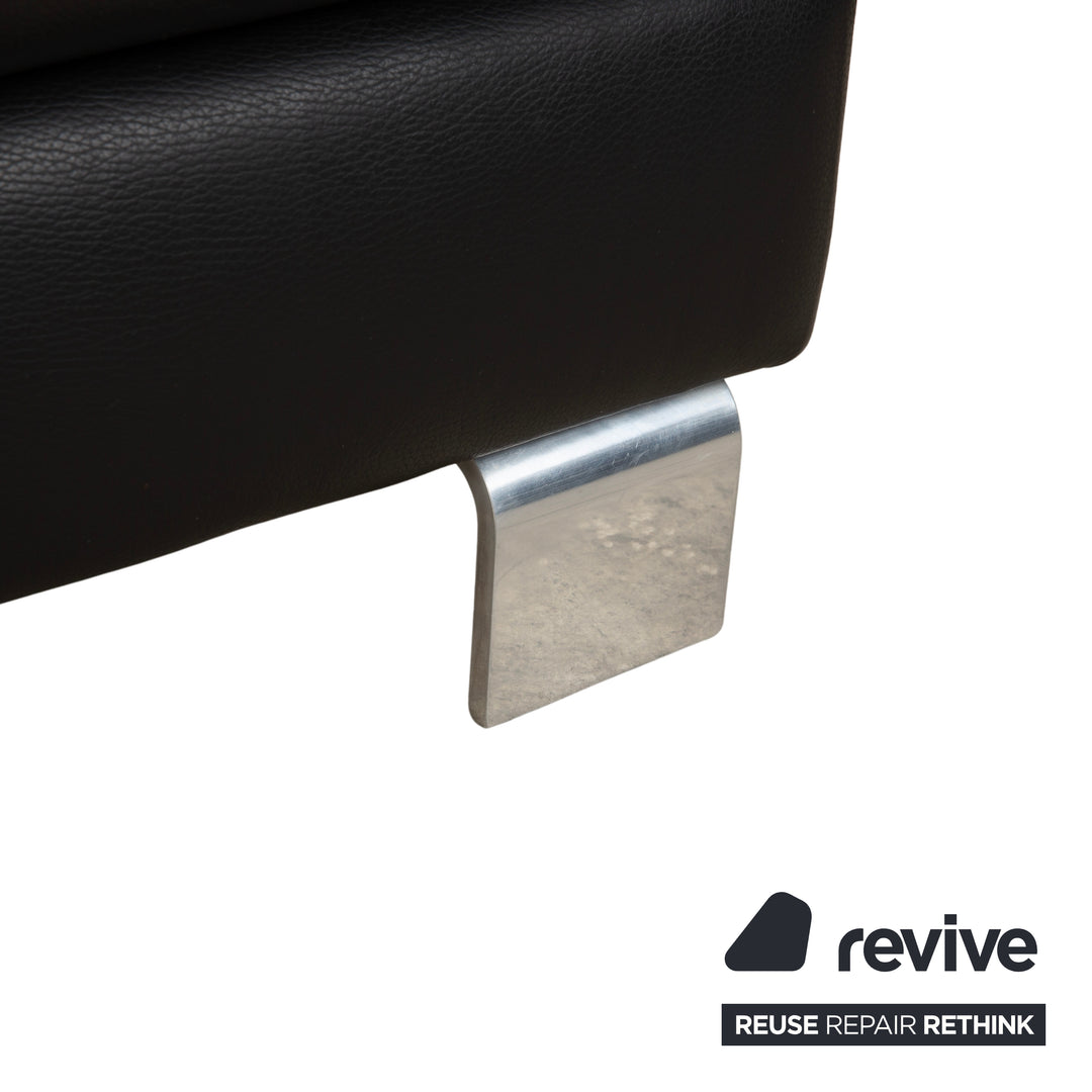 Willi Schillig Taboo Leder Hocker Schwarz