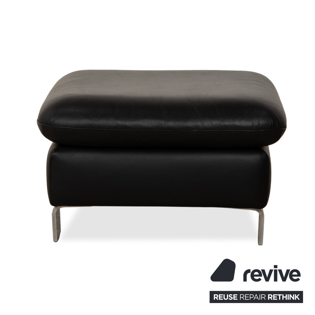 Willi Schillig Taboo Leder Hocker Schwarz