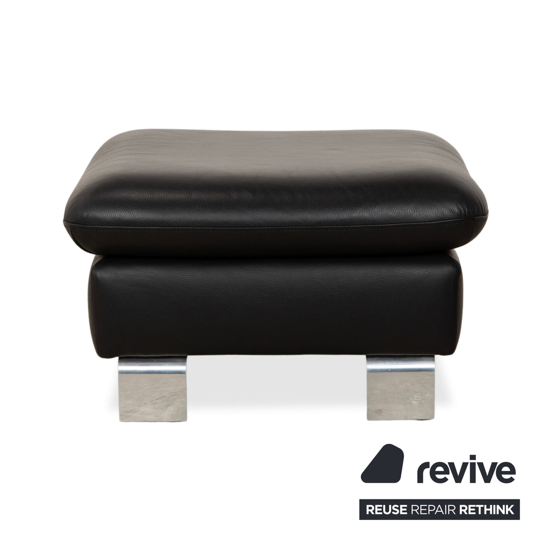 Willi Schillig Taboo Leder Hocker Schwarz