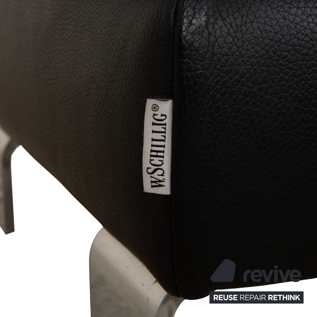 Willi Schillig Taboo Leder Hocker Schwarz