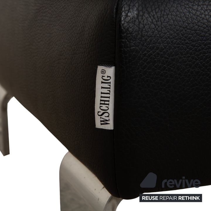 Willi Schillig Taboo Leder Hocker Schwarz