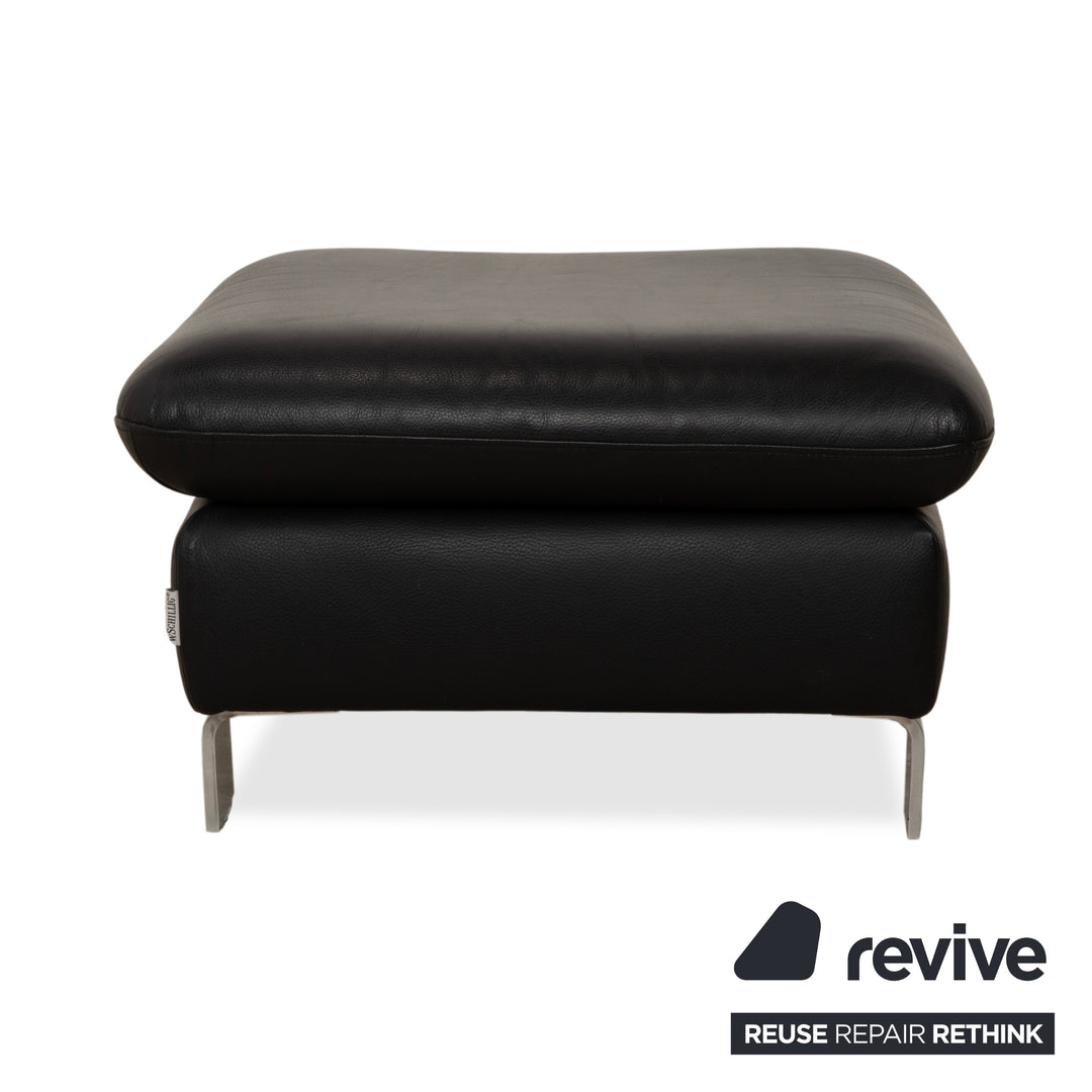 Willi Schillig Taboo Leder Hocker Schwarz