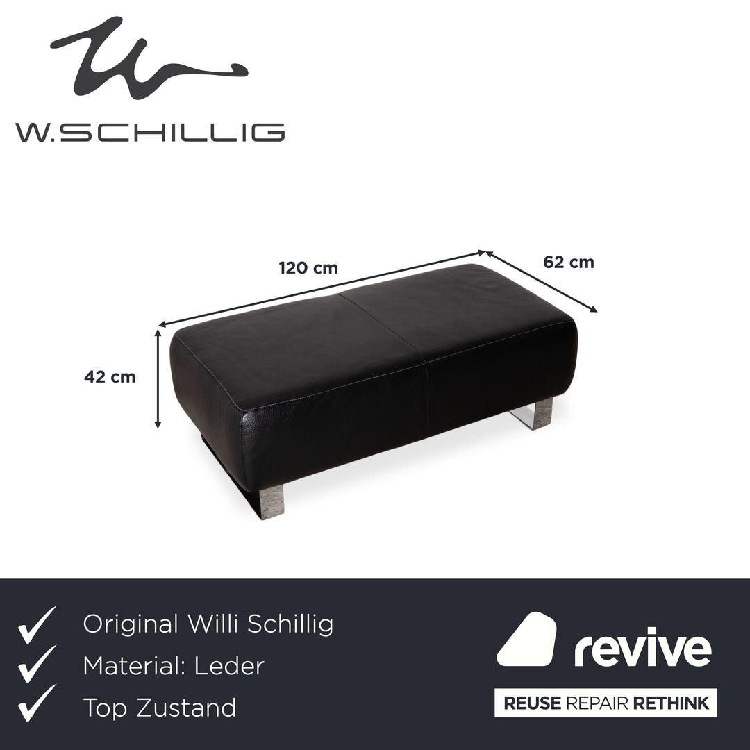 Willi Schillig Taboo Leder Hocker Schwarz