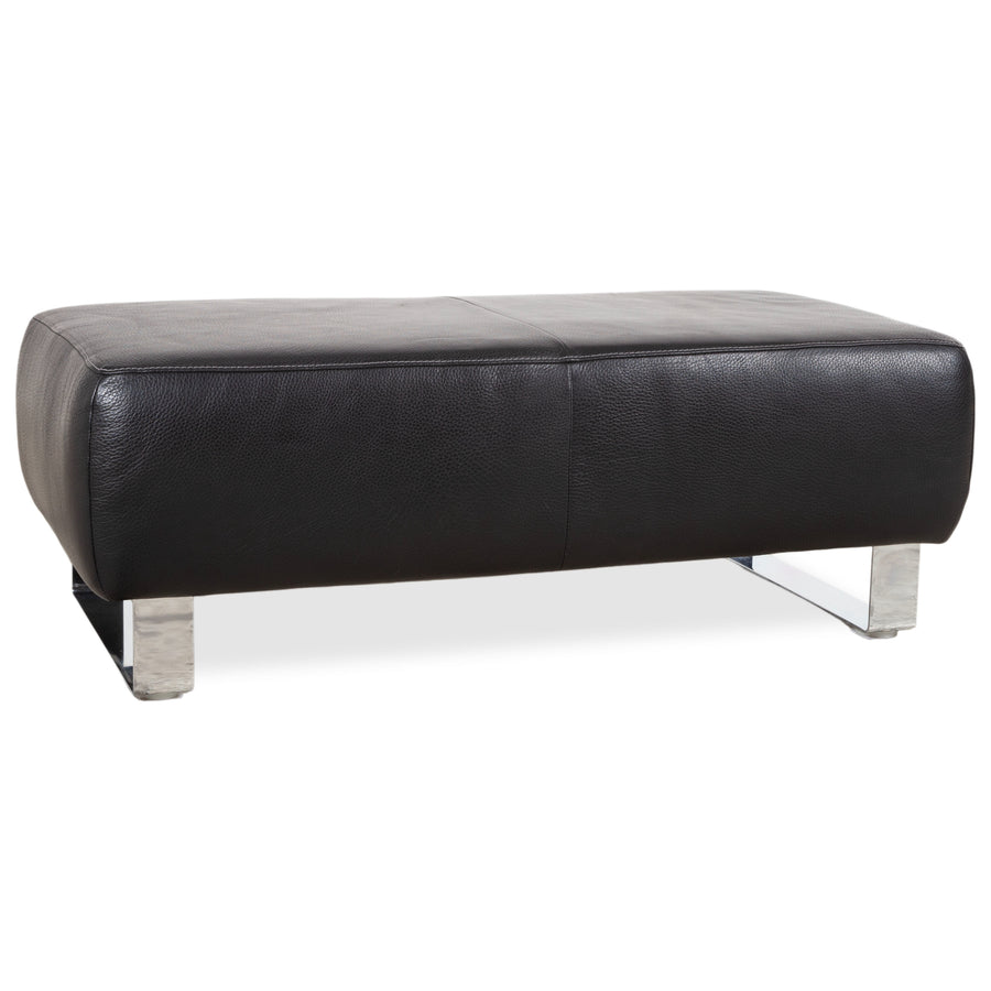 Willi Schillig Taboo Leder Hocker Schwarz
