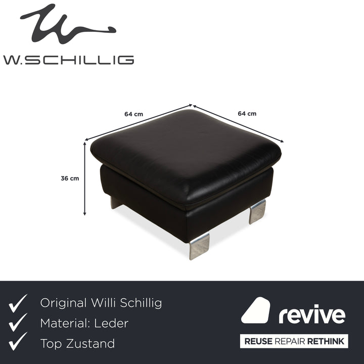 Willi Schillig Taboo Leder Hocker Schwarz
