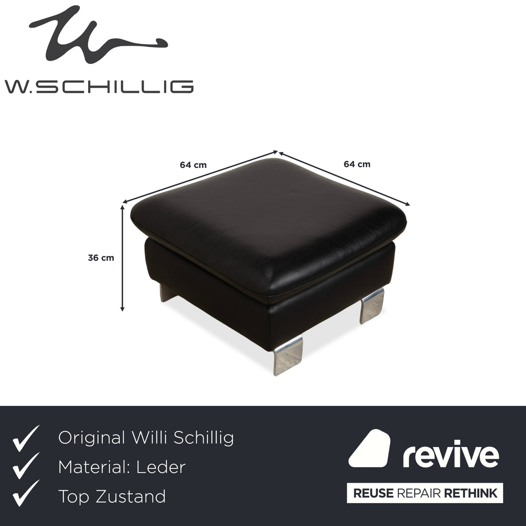 Willi Schillig Taboo Leder Hocker Schwarz