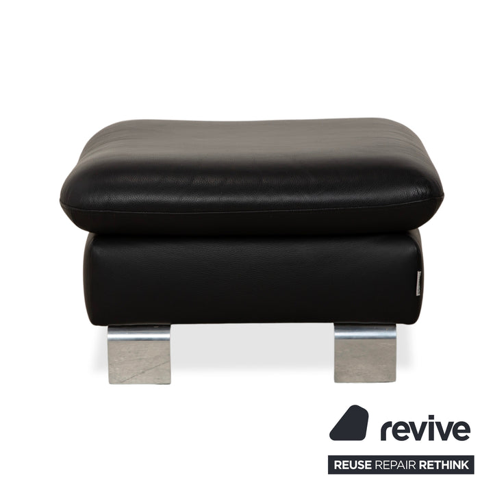 Willi Schillig Taboo Leder Hocker Schwarz