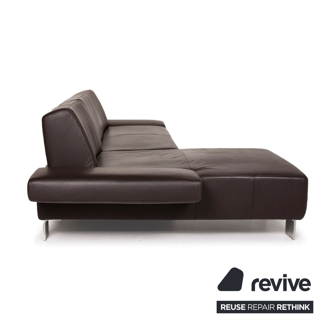 Willi Schillig Taboo Canapé en cuir marron Canapé d'angle 3 places Fonction