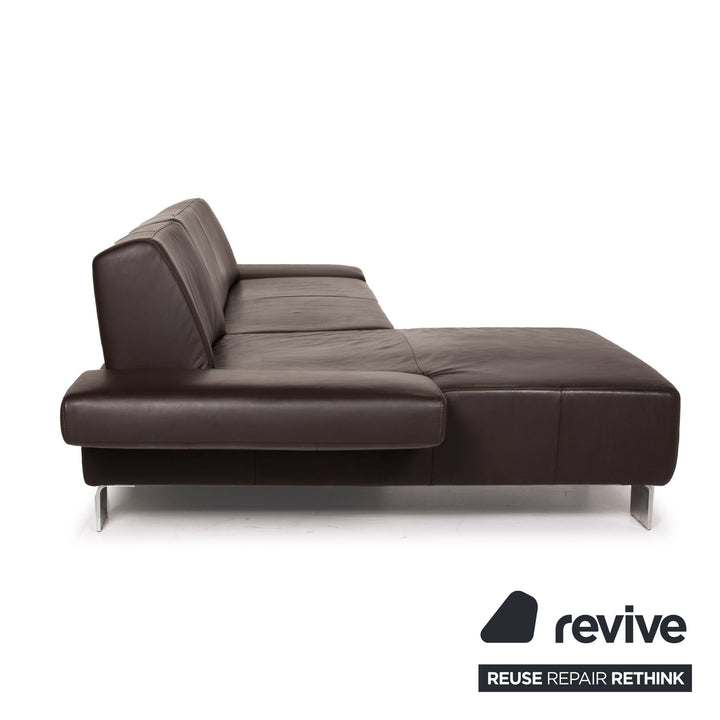 Willi Schillig Taboo Canapé en cuir marron Canapé d'angle 3 places Fonction