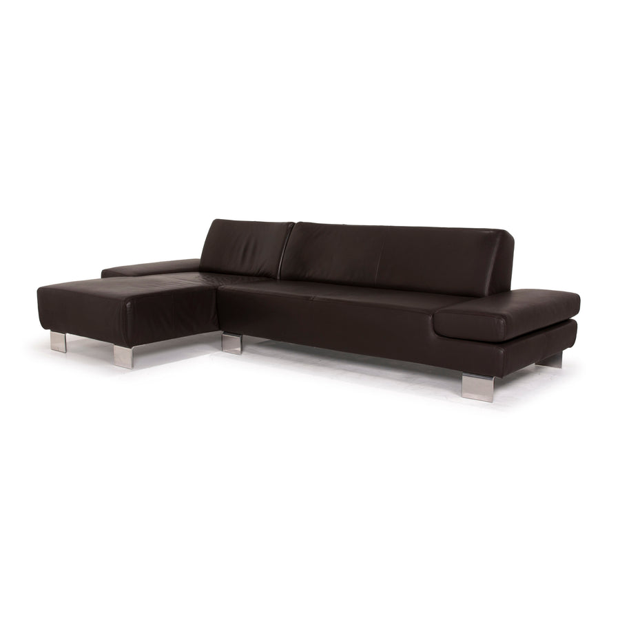 Willi Schillig Taboo Canapé en cuir marron Canapé d'angle 3 places Fonction