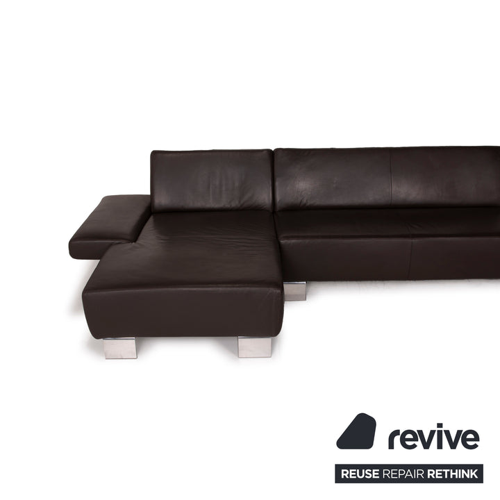 Willi Schillig Taboo Canapé en cuir marron Canapé d'angle 3 places Fonction