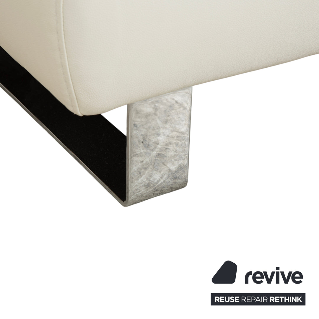 Willi Schillig Taboo Leder Zweisitzer Creme Sofa Couch