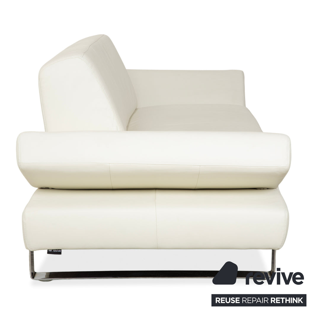 Willi Schillig Taboo Leder Zweisitzer Creme Sofa Couch