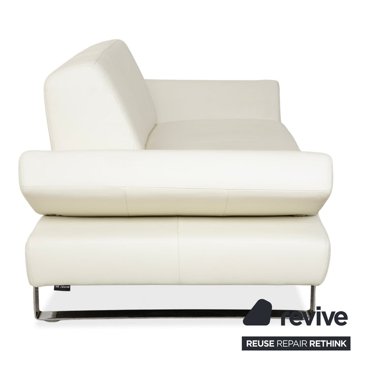 Willi Schillig Taboo Leder Zweisitzer Creme Sofa Couch