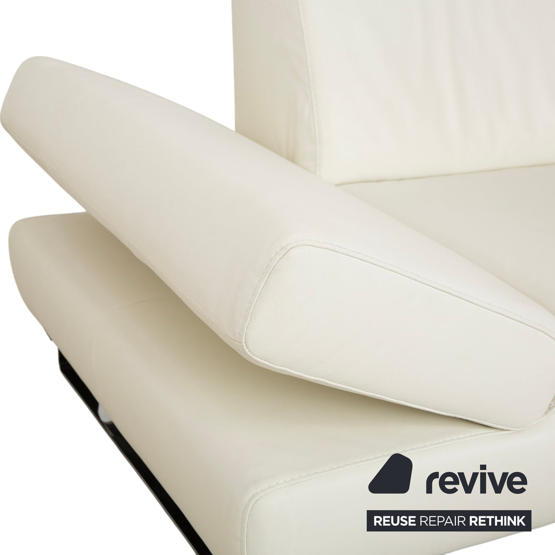 Willi Schillig Taboo Leder Zweisitzer Creme Sofa Couch