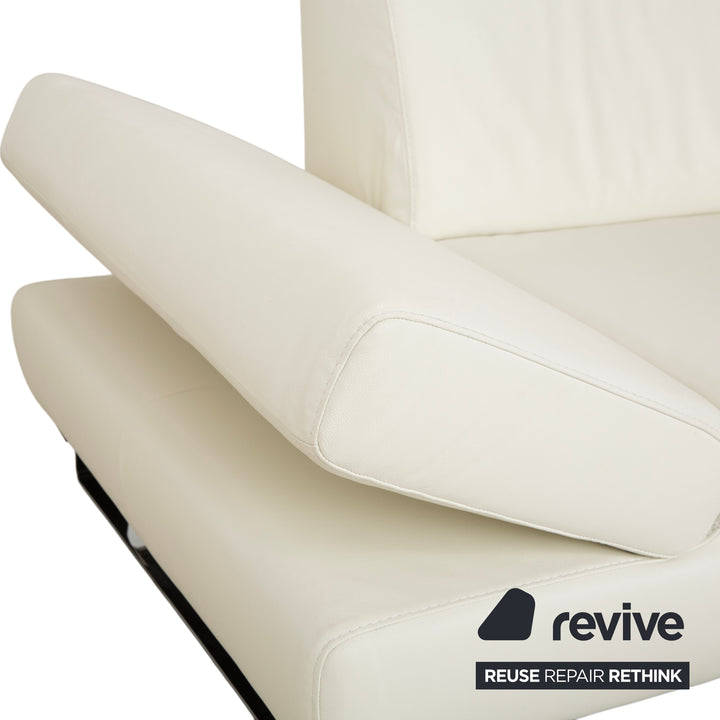 Willi Schillig Taboo Leder Zweisitzer Creme Sofa Couch