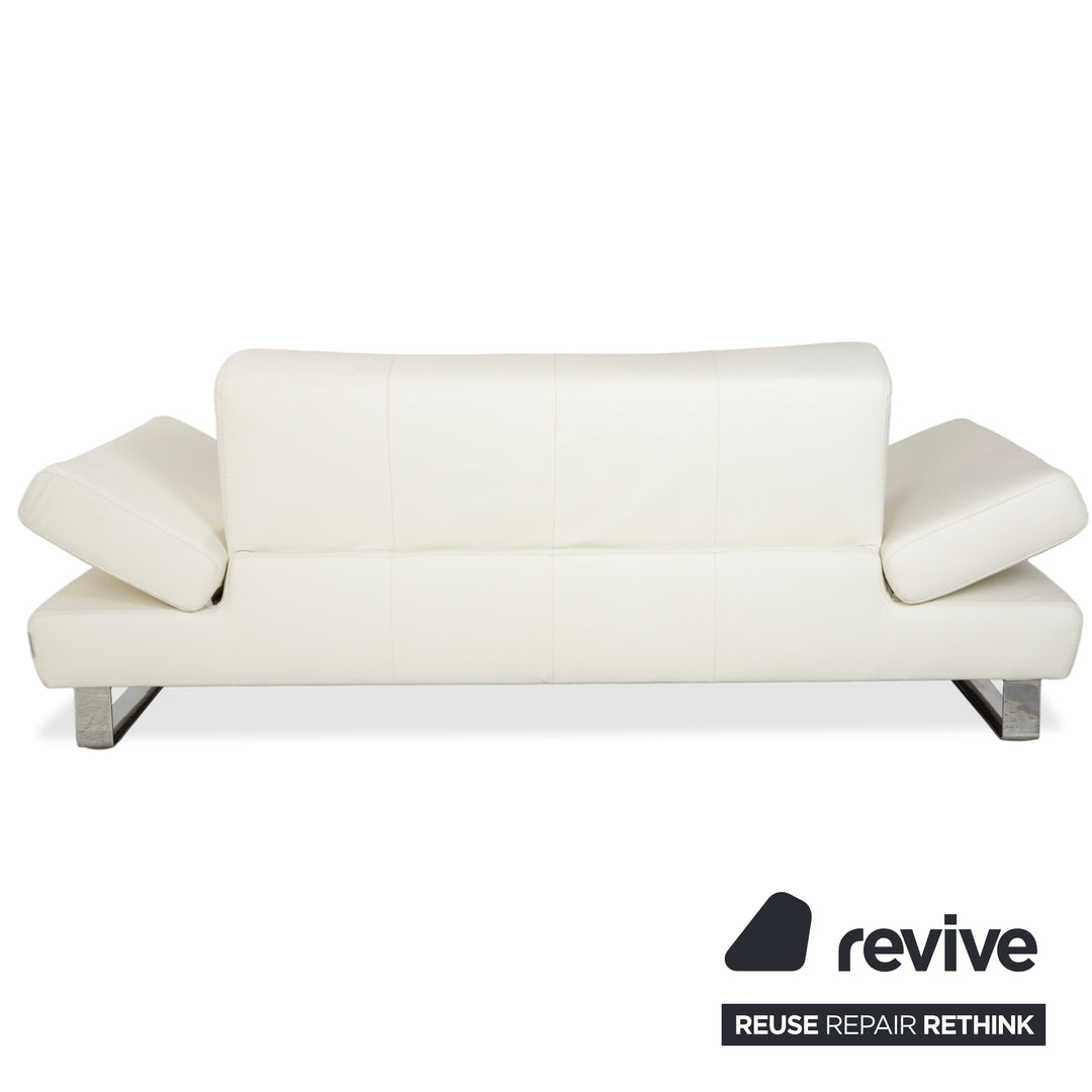 Willi Schillig Taboo Leder Zweisitzer Creme Sofa Couch