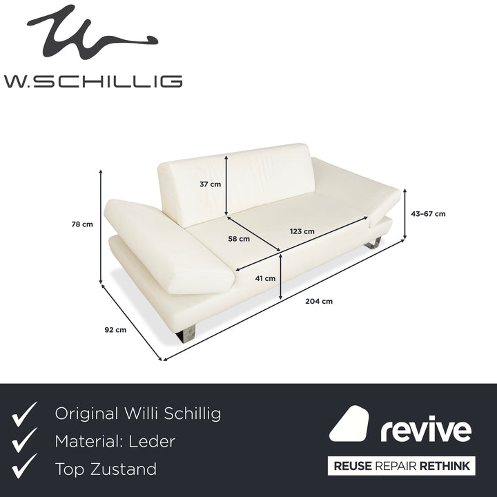 Willi Schillig Taboo Leder Zweisitzer Creme Sofa Couch