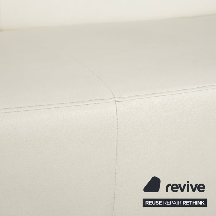 Willi Schillig Taboo Leder Zweisitzer Creme Sofa Couch