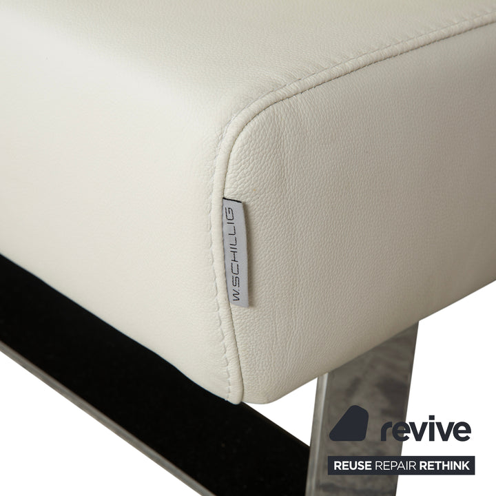 Willi Schillig Taboo Leder Zweisitzer Creme Sofa Couch