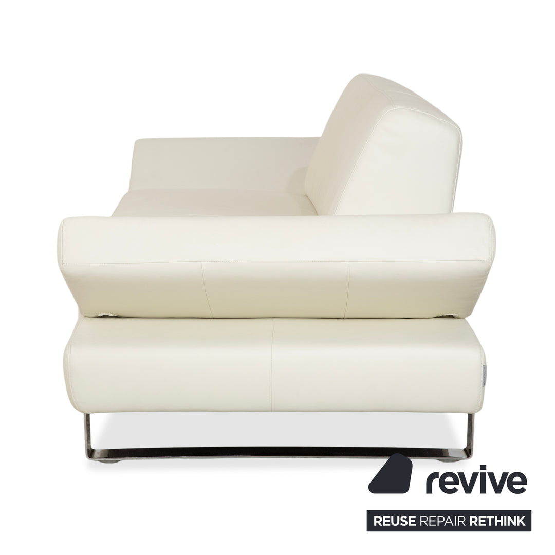 Willi Schillig Taboo Leder Zweisitzer Creme Sofa Couch