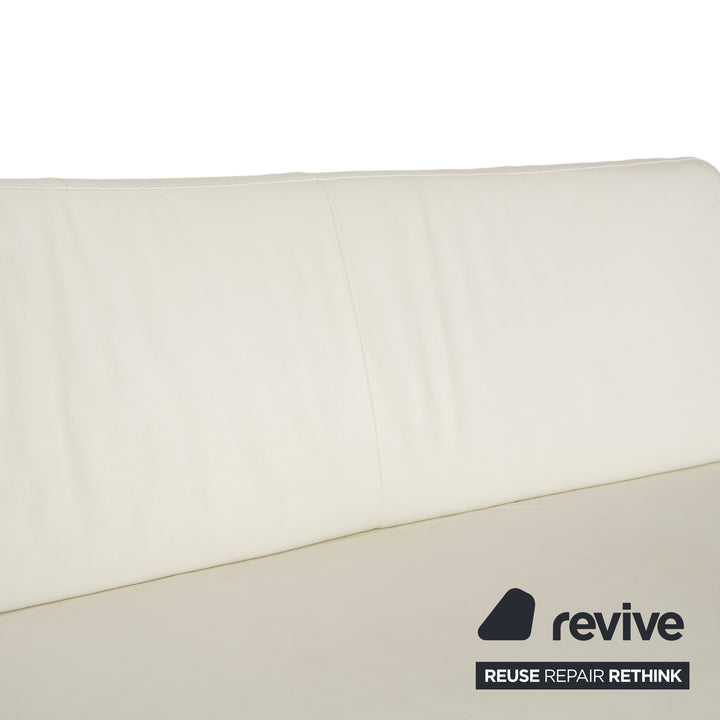 Willi Schillig Taboo Leder Zweisitzer Creme Sofa Couch