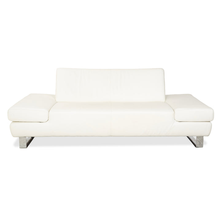 Willi Schillig Taboo Leder Zweisitzer Creme Sofa Couch