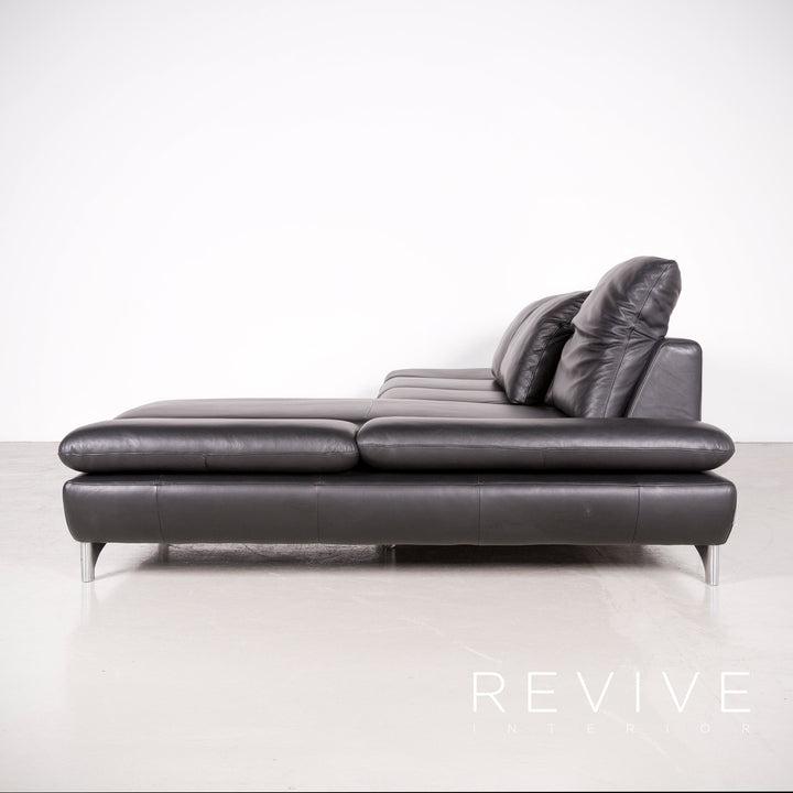 Willi Schillig Taoo Designer Leder Ecksofa Schwarz Echtleder Sofa Couch #7374