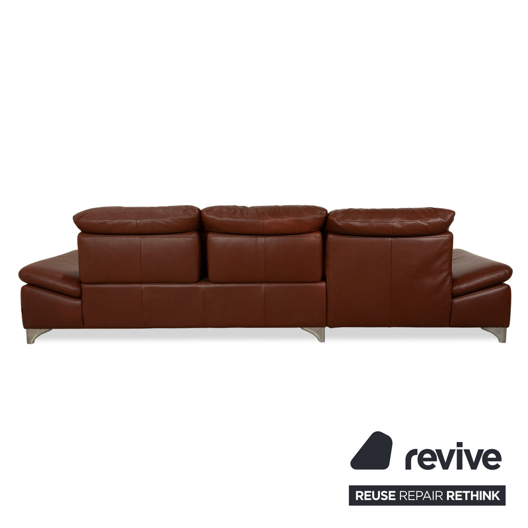 Willi Schillig Taoo leather corner sofa brown chestnut manual function sofa couch