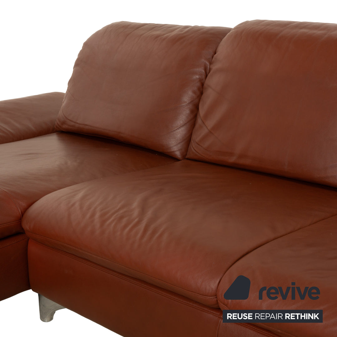 Willi Schillig Taoo Leder Ecksofa Braun Kastanie manuelle Funktion Sofa Couch