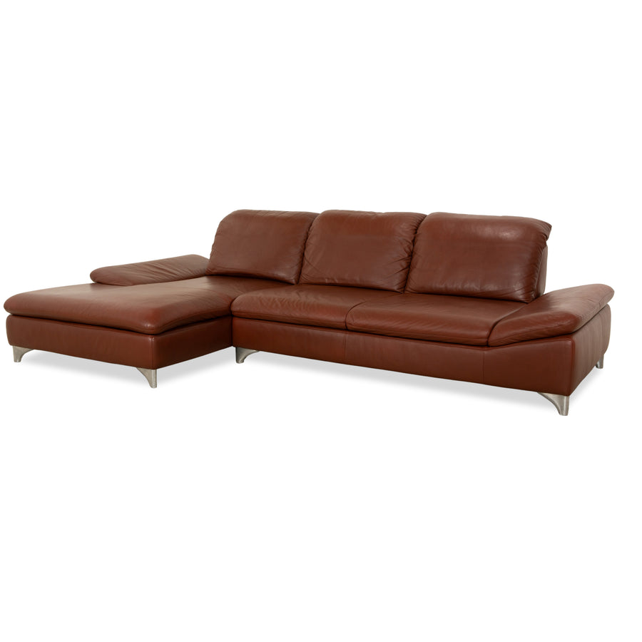 Willi Schillig Taoo Leder Ecksofa Braun Kastanie manuelle Funktion Sofa Couch