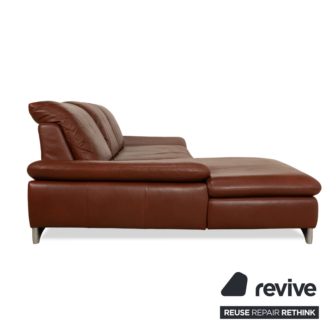 Willi Schillig Taoo Leder Ecksofa Braun Kastanie manuelle Funktion Sofa Couch