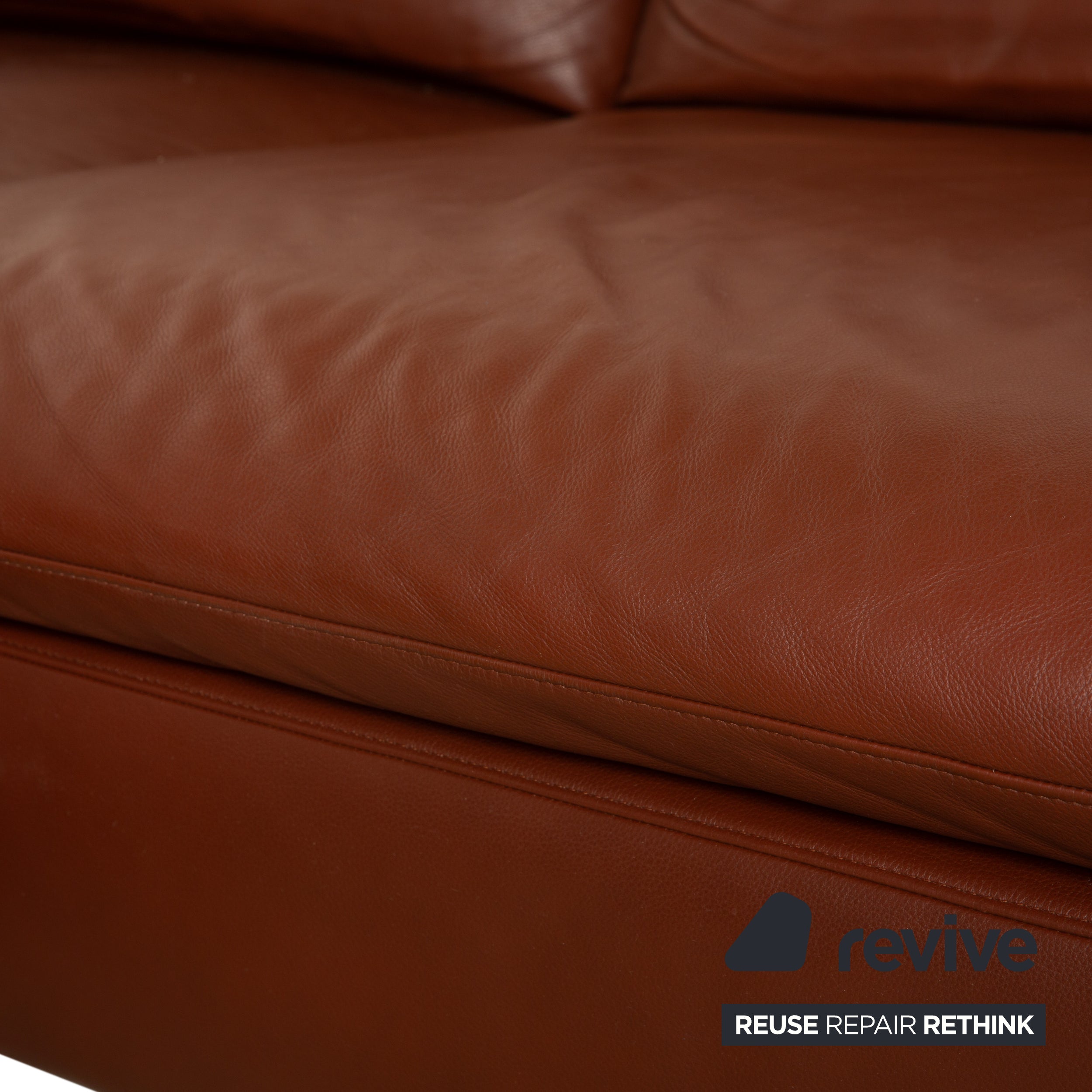 Willi Schillig Taoo Leder Ecksofa Braun Kastanie manuelle Funktion Sofa Couch