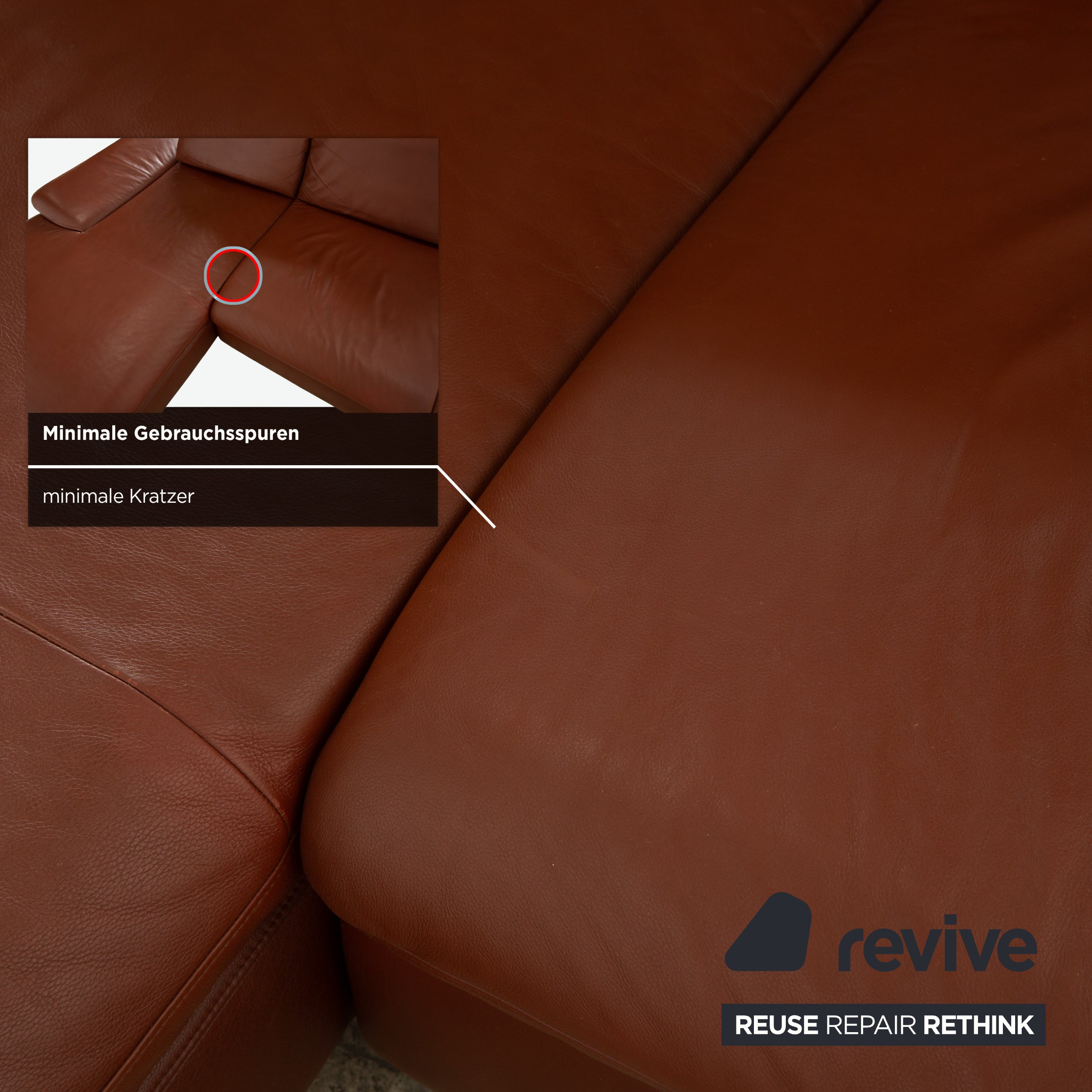 Willi Schillig Taoo Leder Ecksofa Braun Kastanie manuelle Funktion Sofa Couch