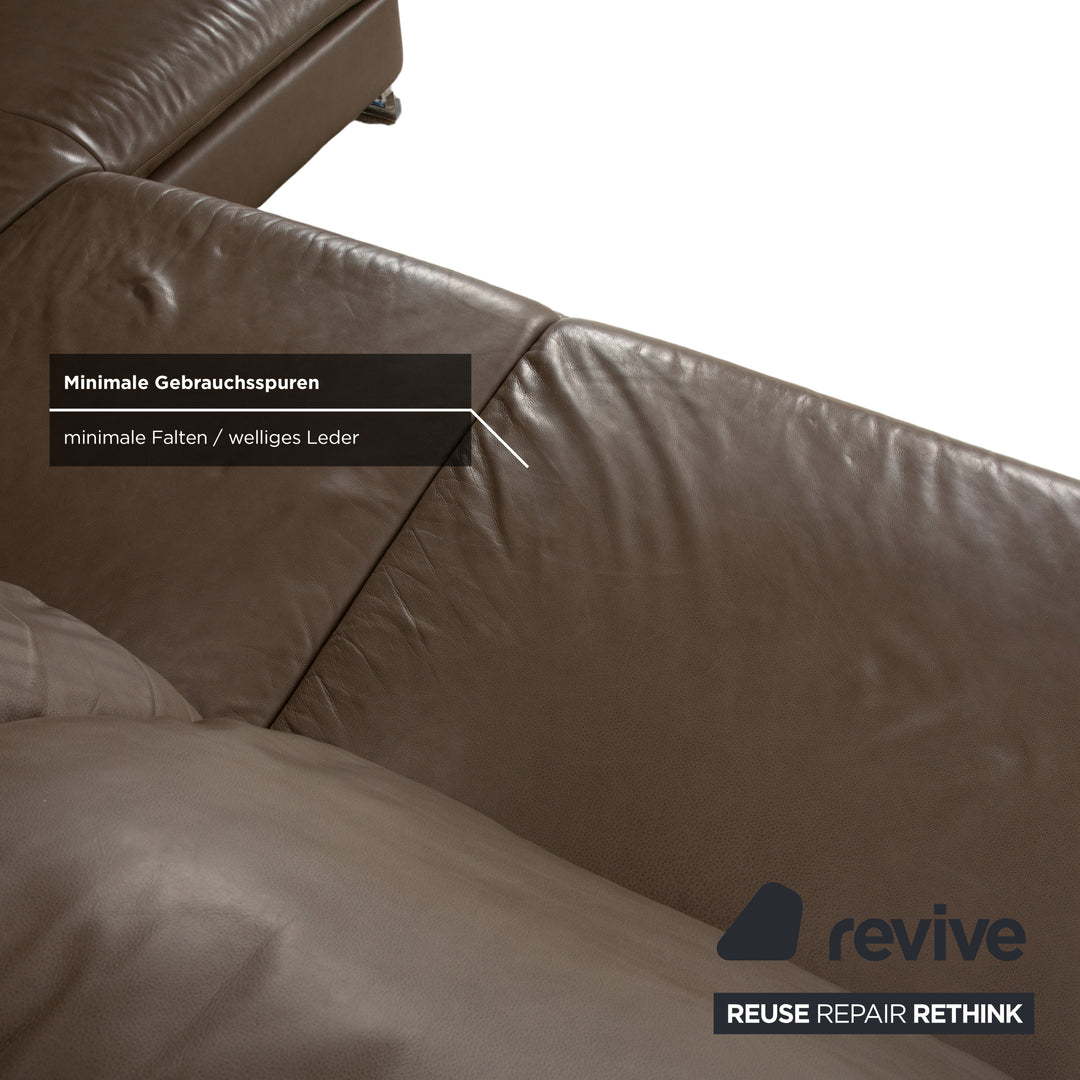 Willi Schillig Taoo Leder Ecksofa Braun Taupe manuelle Funktion Sofa Couch