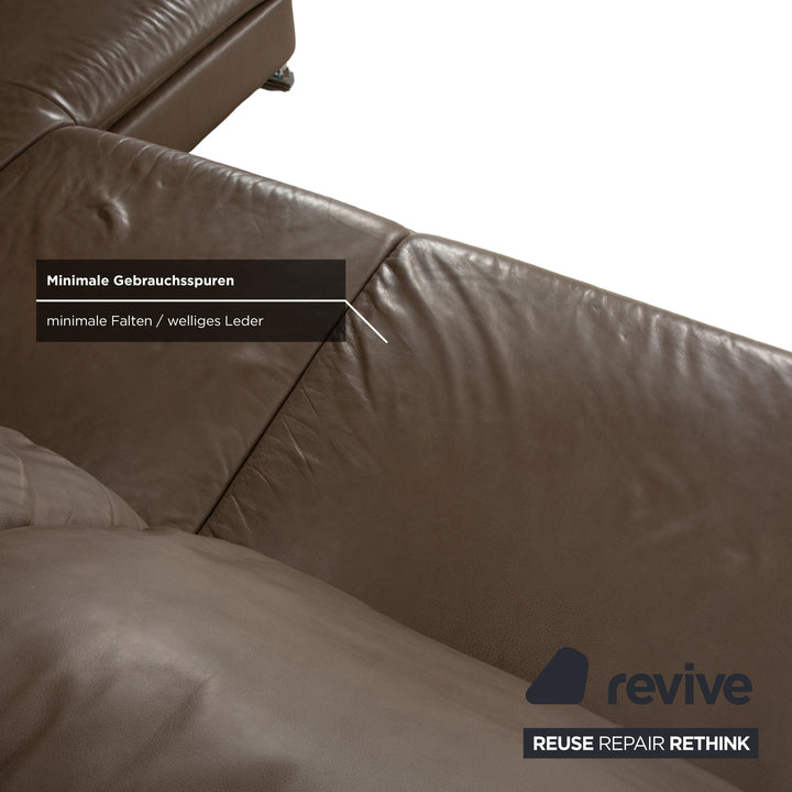 Willi Schillig Taoo Leder Ecksofa Braun Taupe manuelle Funktion Sofa Couch