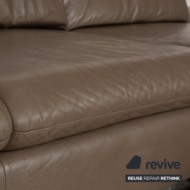 Willi Schillig Taoo leather corner sofa brown taupe manual function sofa couch