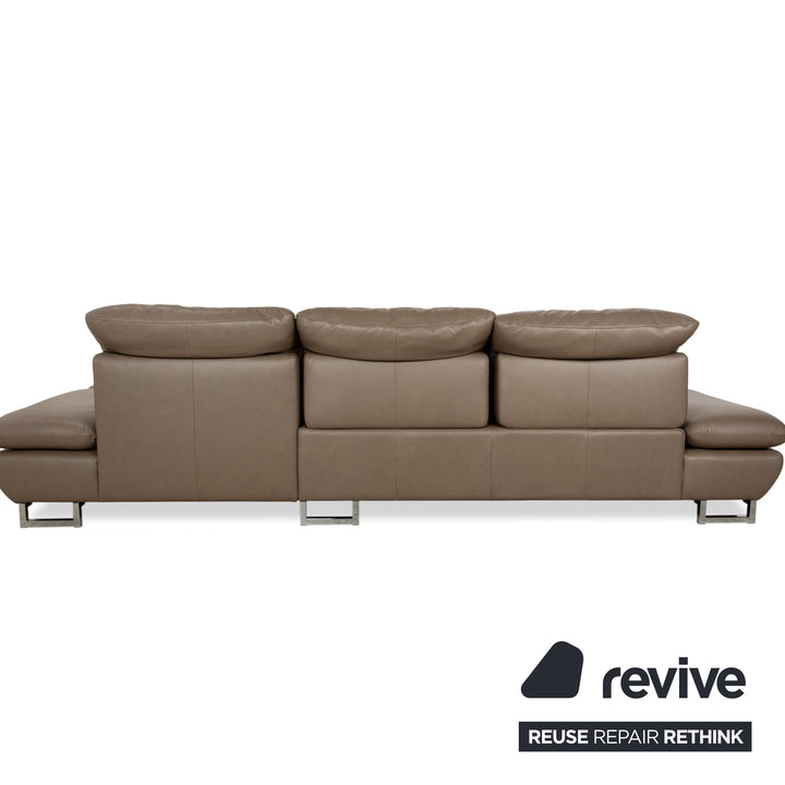 Willi Schillig Taoo leather corner sofa brown taupe manual function sofa couch