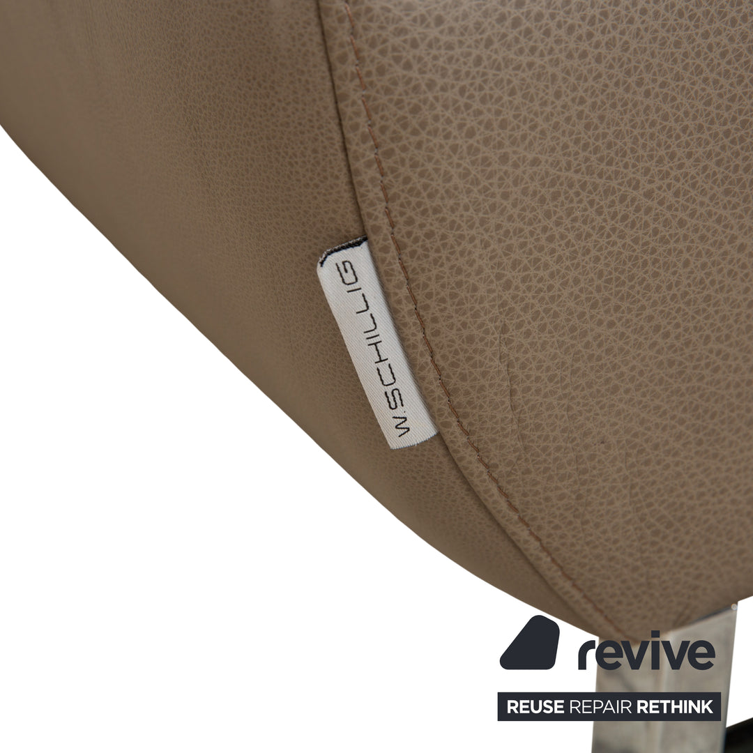 Willi Schillig Taoo Leder Ecksofa Braun Taupe manuelle Funktion Sofa Couch