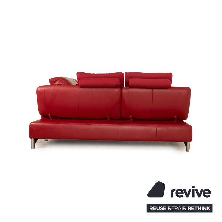 Willi Schillig Taoo Leder Ecksofa Rot manuelle Funktion Recamiere Links Sofa Couch