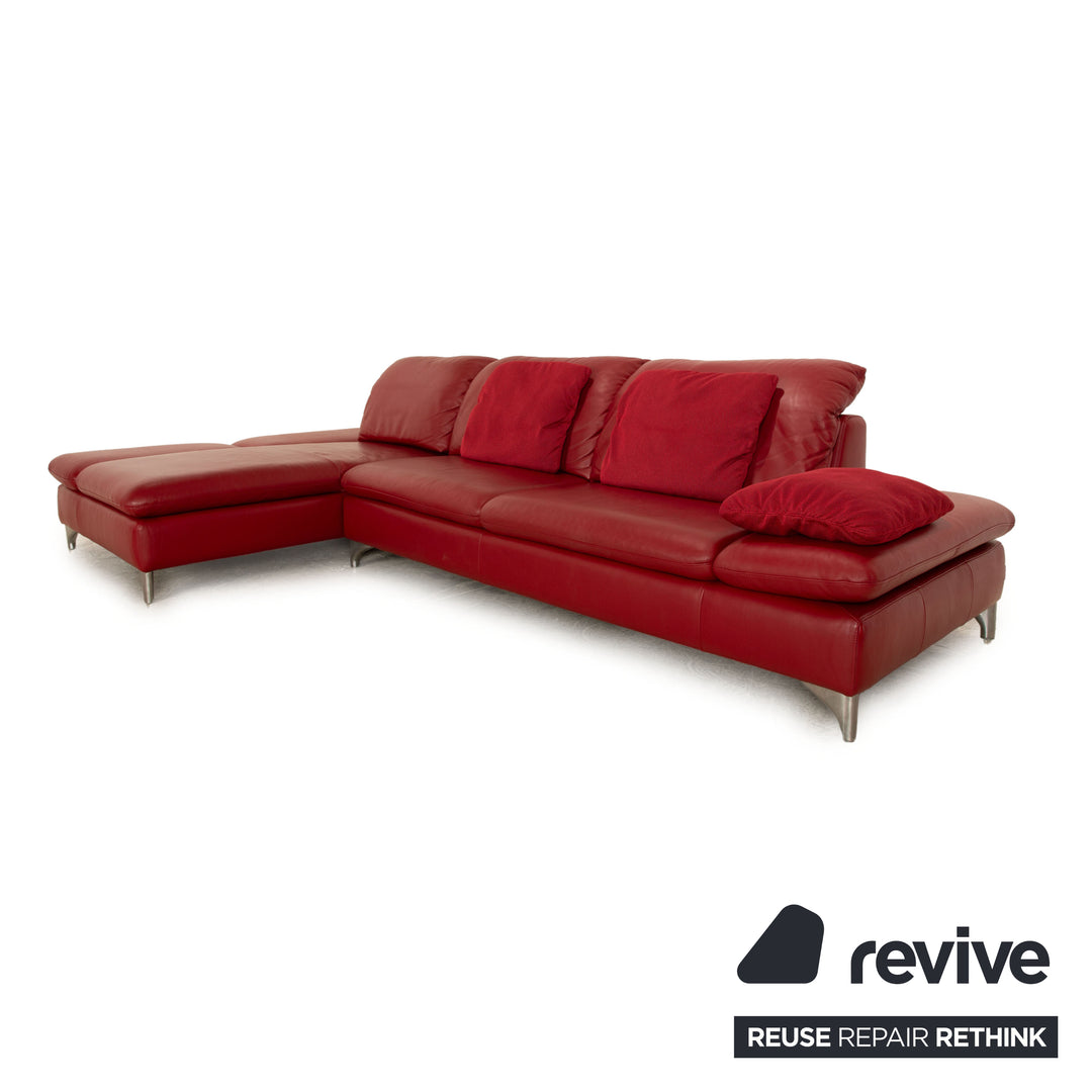Willi Schillig Taoo Leder Ecksofa Rot manuelle Funktion Recamiere Links Sofa Couch